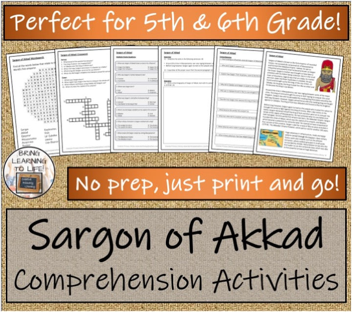 Sargon of Akkad Close Reading & Biography Bundle | 5th Grade & 6th Grade