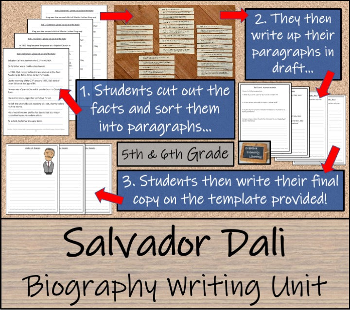 Salvador Dali Biography Project & Writing Unit | 5th Grade & 6th Grade
