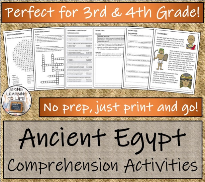 Ancient Egypt Close Reading & Informational Writing Bundle | 3rd Grade & 4th Grade