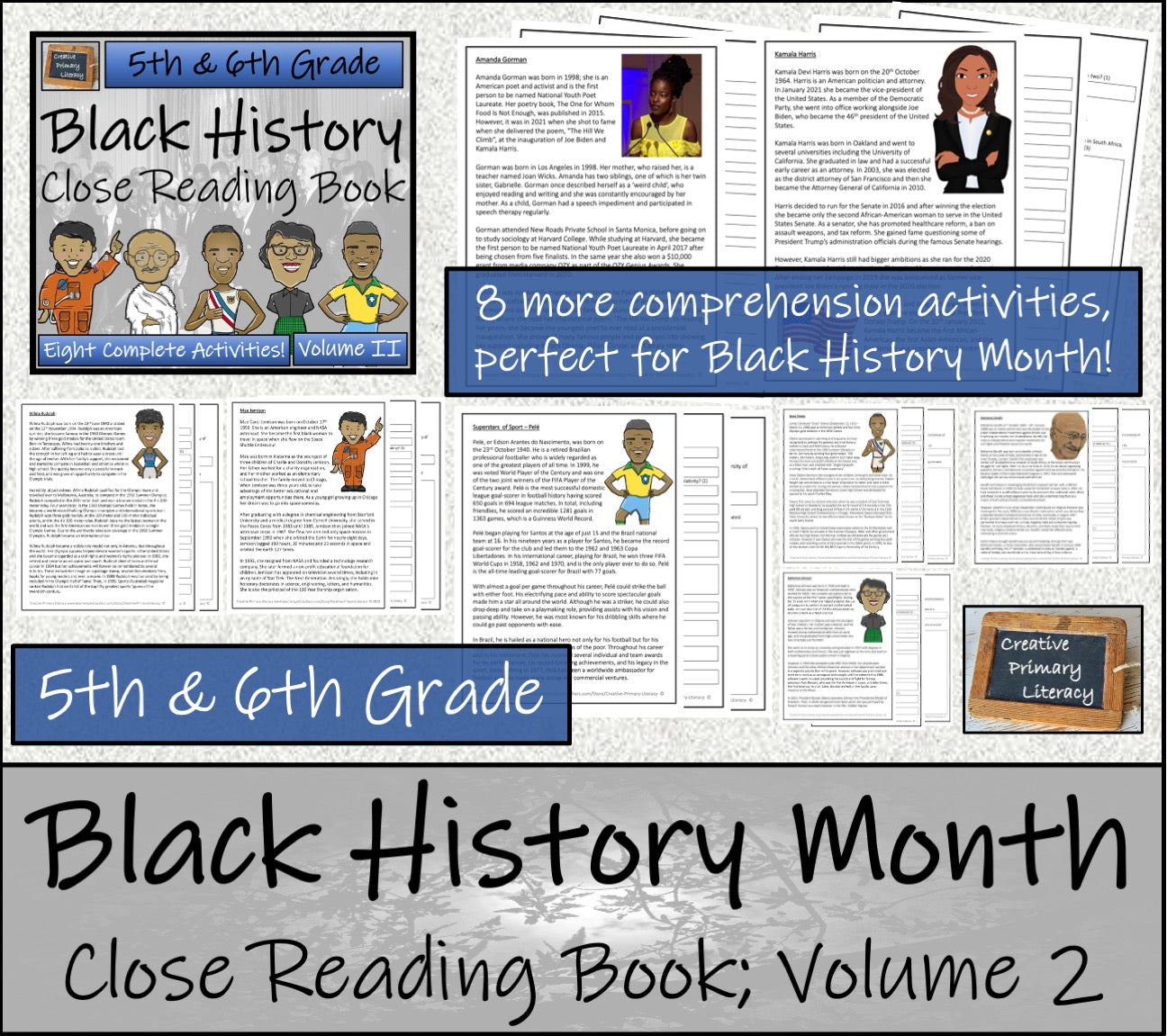 Black History Volume 2 Close Reading Comprehension Book | 5th Grade & 6th Grade