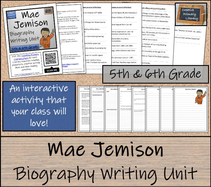 Mae Jemison Biography Writing Unit | 5th Grade & 6th Grade