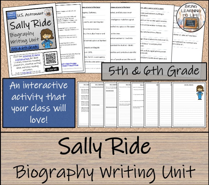 Sally Ride Biography Writing Unit | 5th–6th Grade | Women in Science