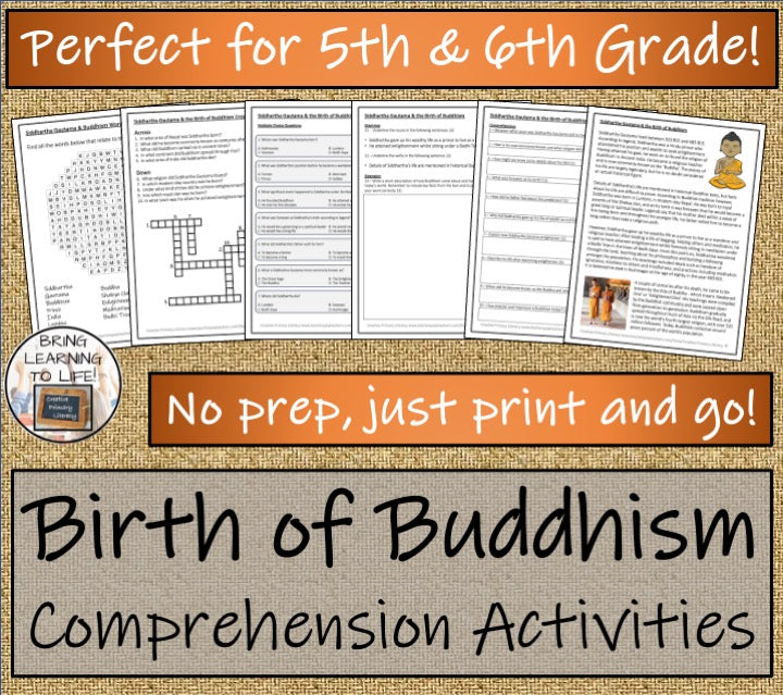 Siddhartha Gautama and the Birth of Buddhism Close Reading | 5th Grade & 6th Grade