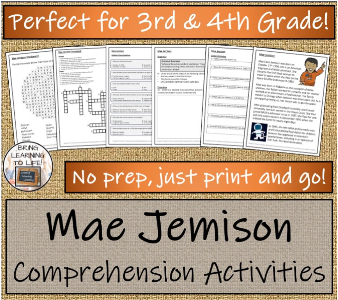 Mae Jemison Close Reading & Biography Bundle | 3rd Grade & 4th Grade