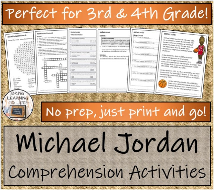 Michael Jordan Close Reading & Biography Bundle | 3rd Grade & 4th Grade