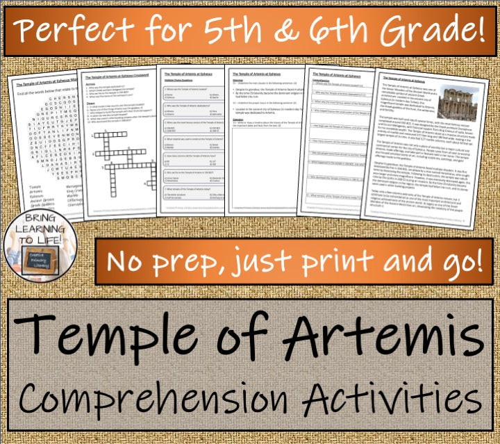 Temple of Artemis at Ephesus Close Reading Activities | 5th Grade & 6th Grade