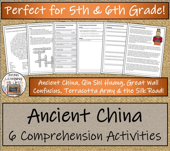 Ancient China Close Reading Comprehension Bundle | 5th Grade & 6th Grade