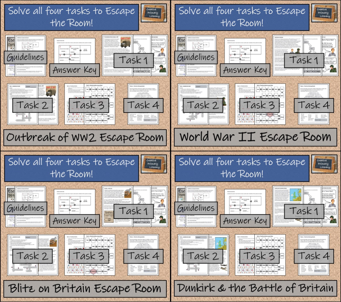 World War 2 Volume I Escape Room Activity Bundle | 5th Grade & 6th Grade