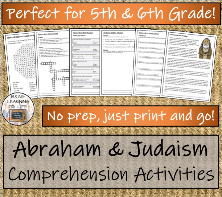 Abraham and the Birth of Judaism Close Reading Activities | 5th Grade & 6th Grade