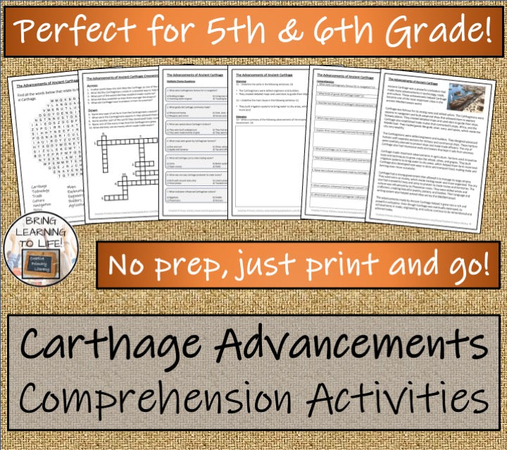 Advancements of Carthage Reading Comprehension Activities | 5th & 6th Grade