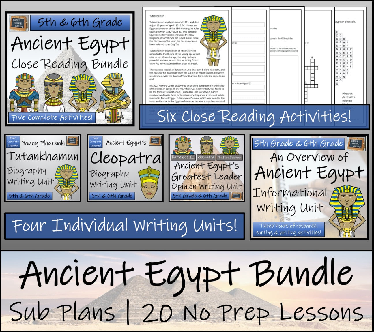 Emergency Sub Plans | Ancient Egypt Bundle | 5th Grade & 6th Grade