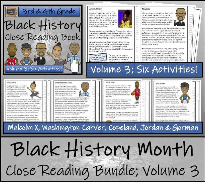 Black History Volume 3 Close Reading Comprehension Book | 3rd Grade & 4th Grade