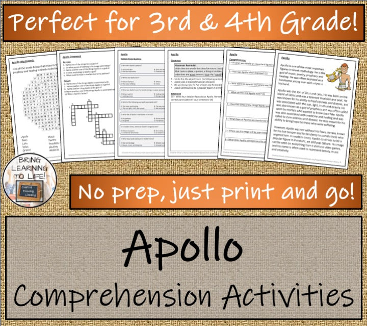 Apollo Close Reading Comprehension Activities | 3rd Grade & 4th Grade