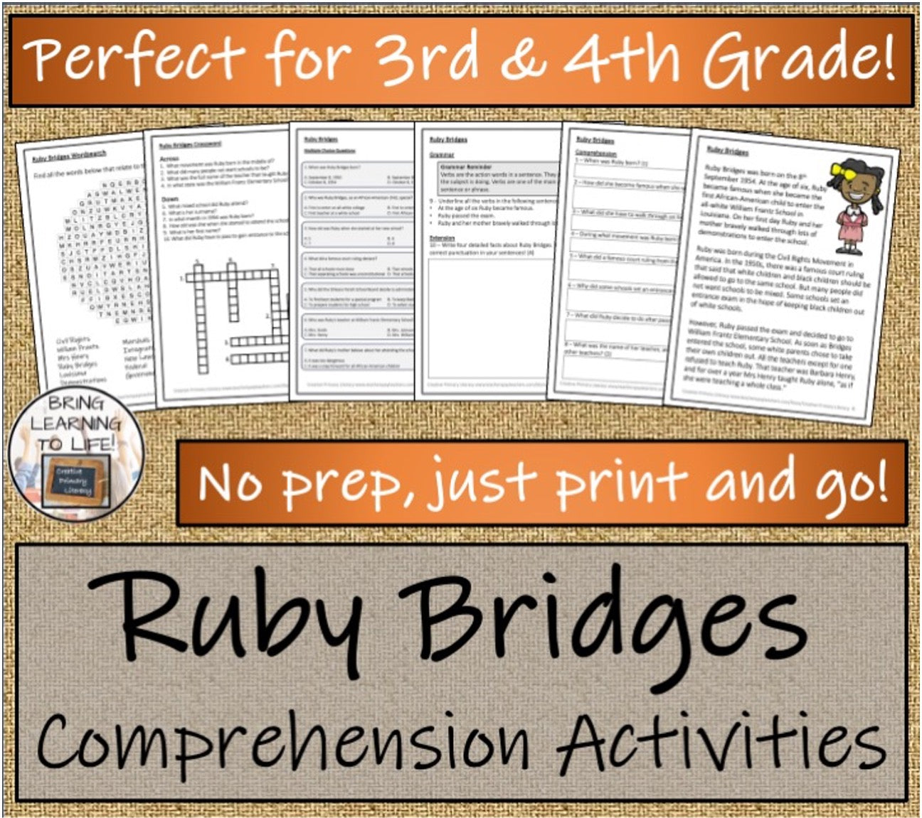 Ruby Bridges Close Reading & Biography Bundle | 3rd Grade & 4th Grade