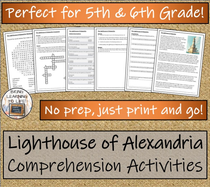 Lighthouse of Alexandria Close Reading Activities | 5th Grade & 6th Grade