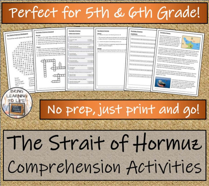 The Strait of Hormuz Close Reading & Comprehension Activities | 5th–6th Grade materials for engaging geography lessons.