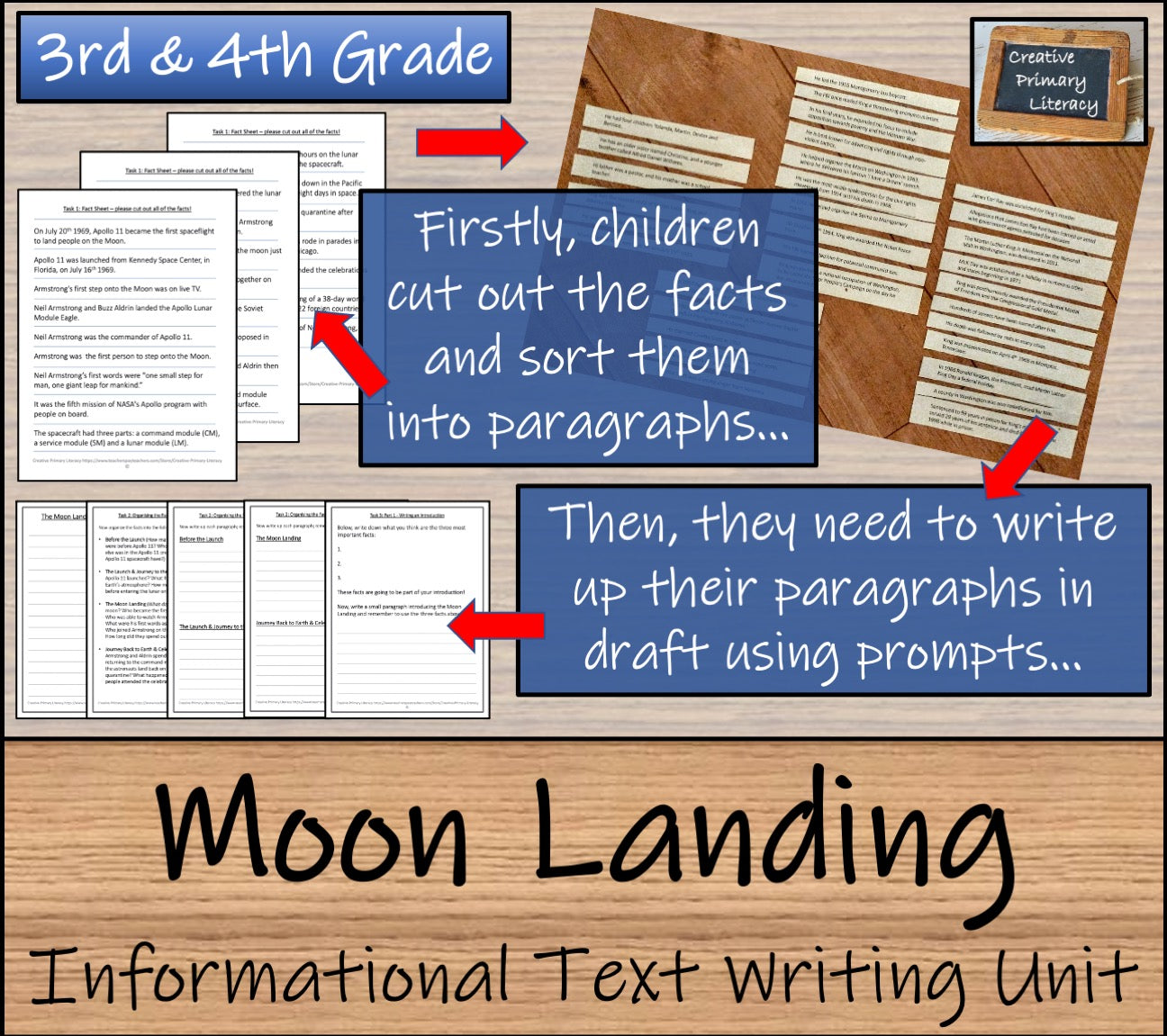 Moon Landing Informational Writing Unit | 3rd Grade & 4th Grade