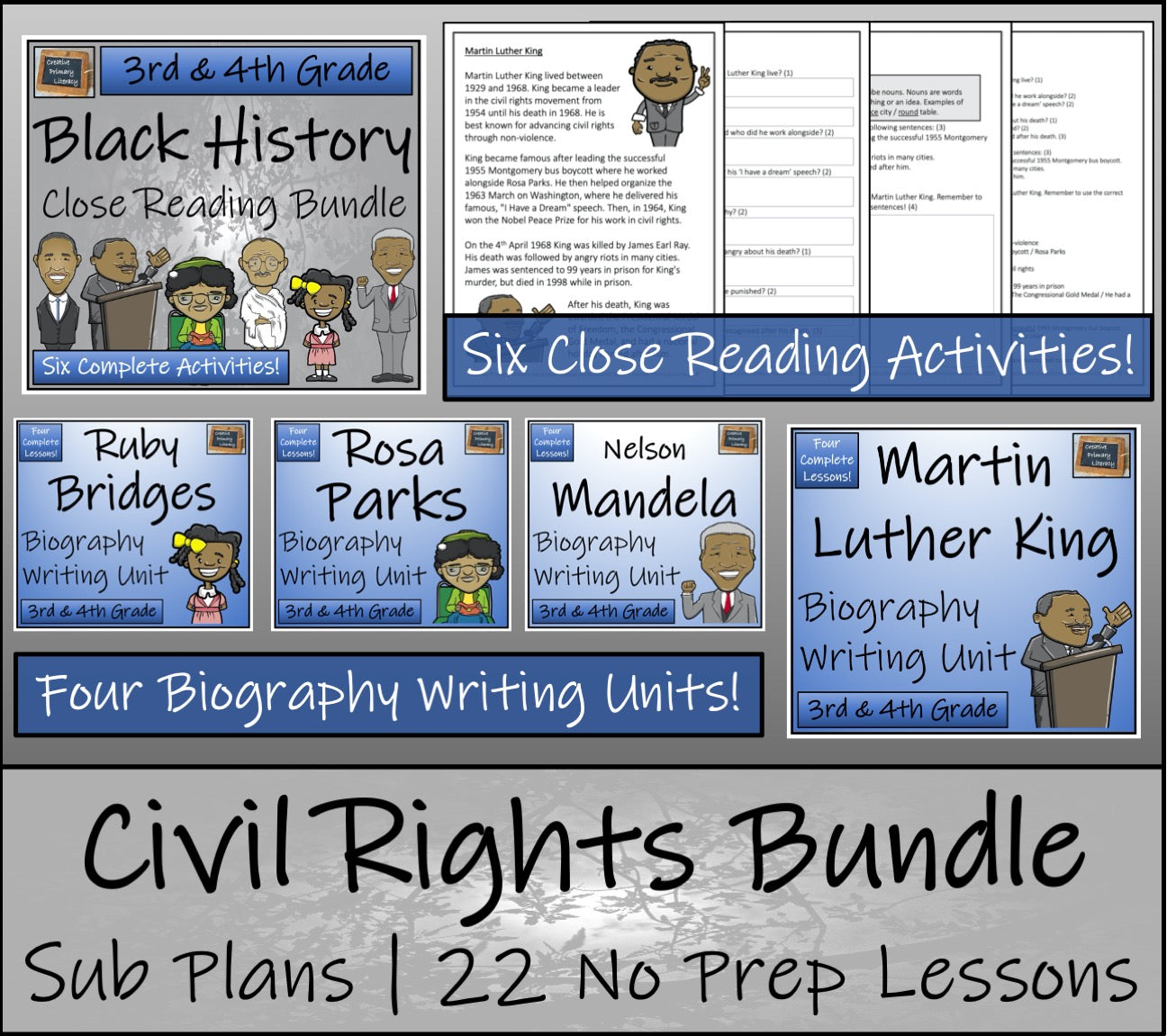 Emergency Sub Plans | Civil Rights Bundle | 3rd Grade & 4th Grade