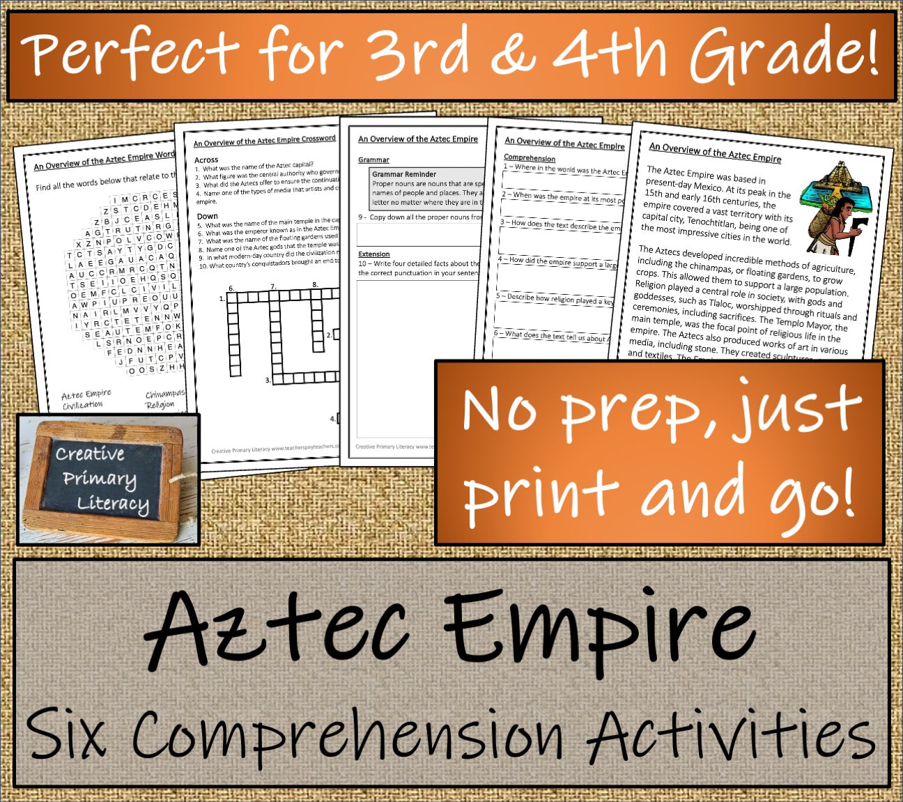 Aztec Empire Close Reading Comprehension Book | 3rd Grade & 4th Grade