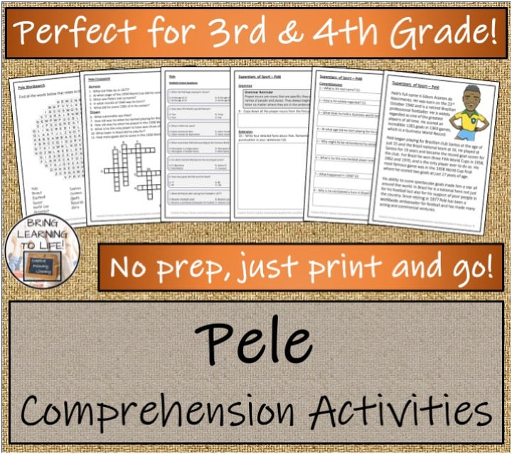 Pele Close Reading & Biography Bundle | 3rd Grade & 4th Grade