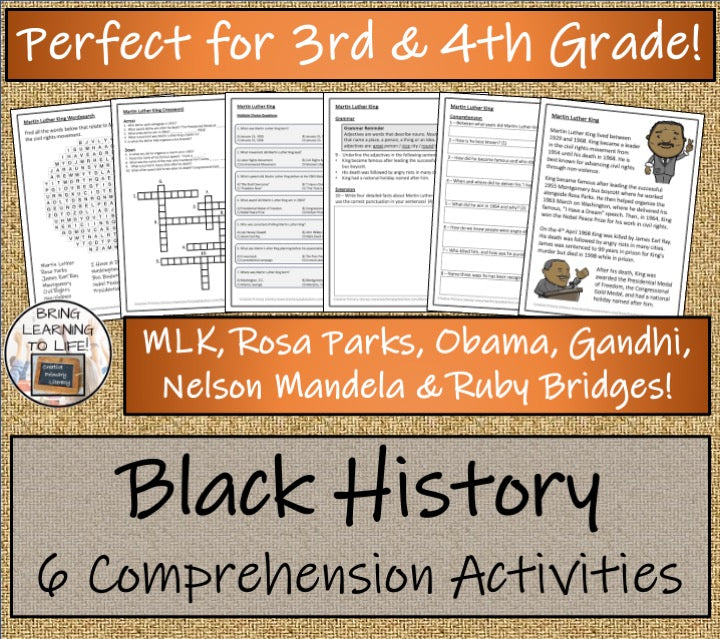 Black History Close Reading Comprehension Bundle | 3rd Grade & 4th Grade