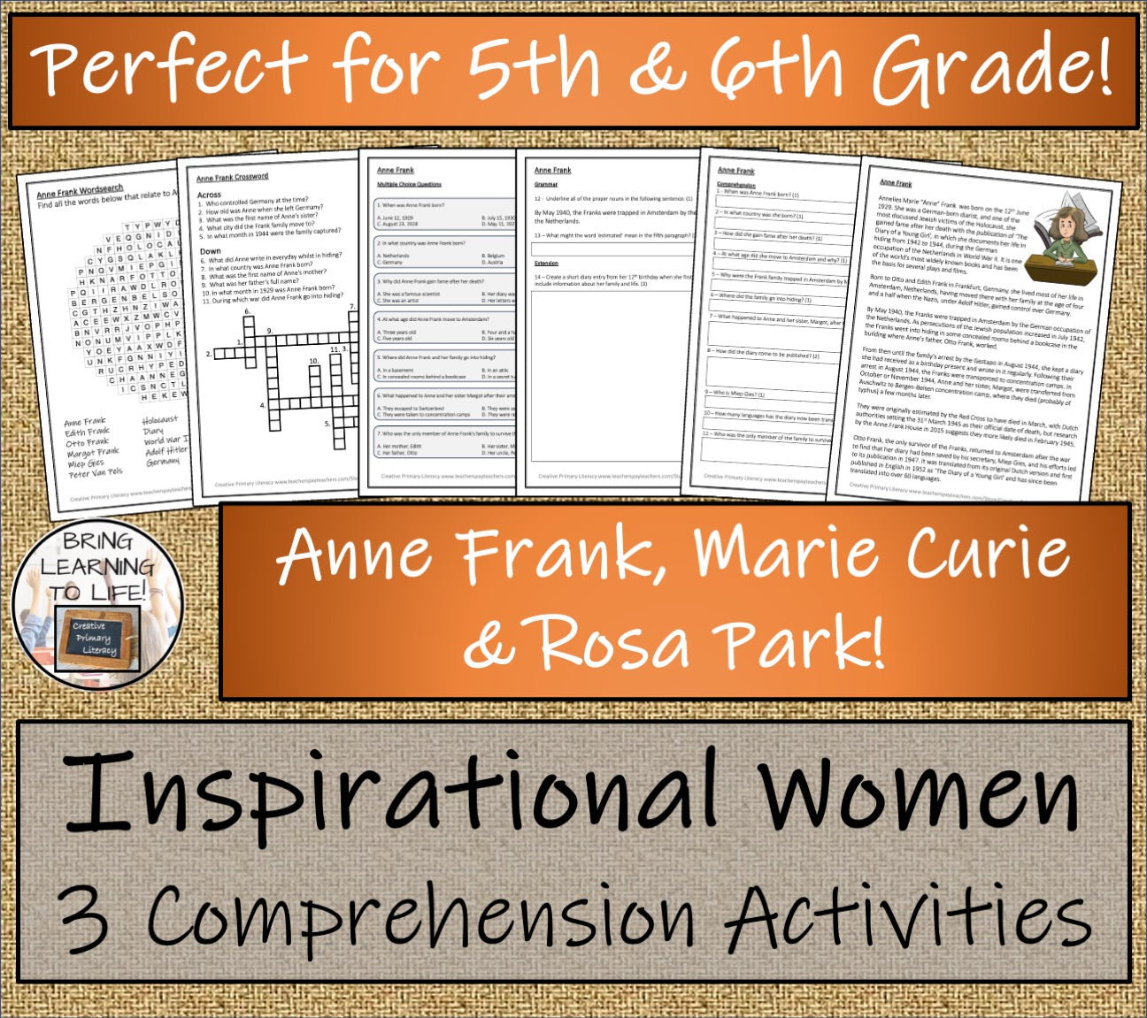 Inspirational Women Close Reading Comprehension Bundle | 5th & 6th Grade