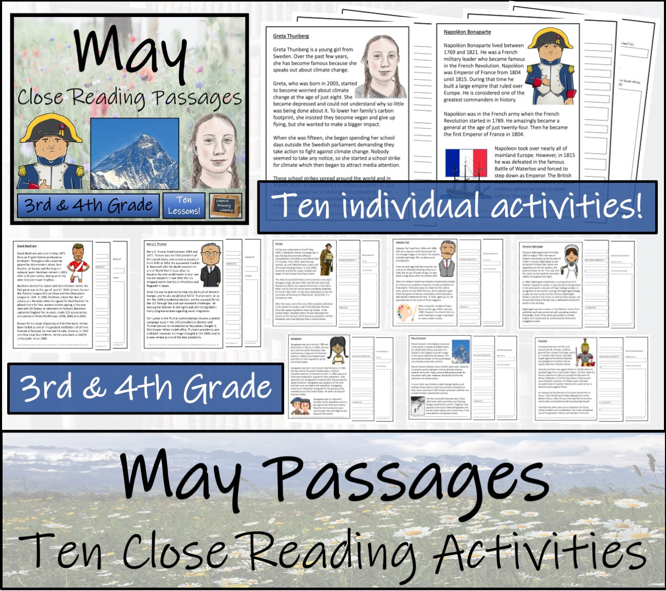 May Close Reading Comprehension Passages | 3rd Grade & 4th Grade