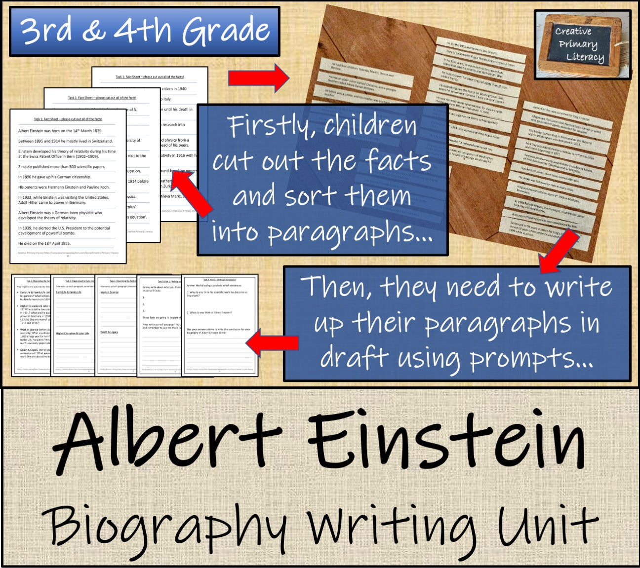 Albert Einstein Biography Writing Unit | 3rd Grade & 4th Grade