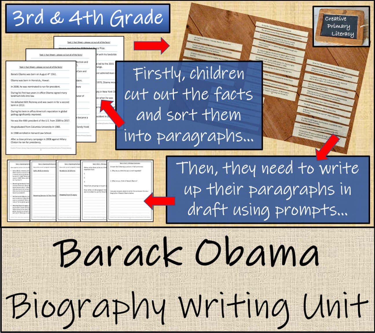Barack Obama Biography Project & Writing Unit | 3rd Grade & 4th Grade