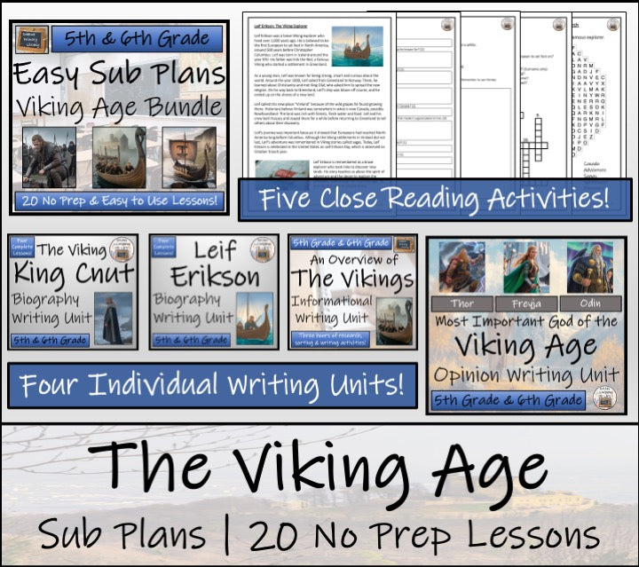 Emergency Sub Plans | Viking Age Bundle | 5th Grade & 6th Grade