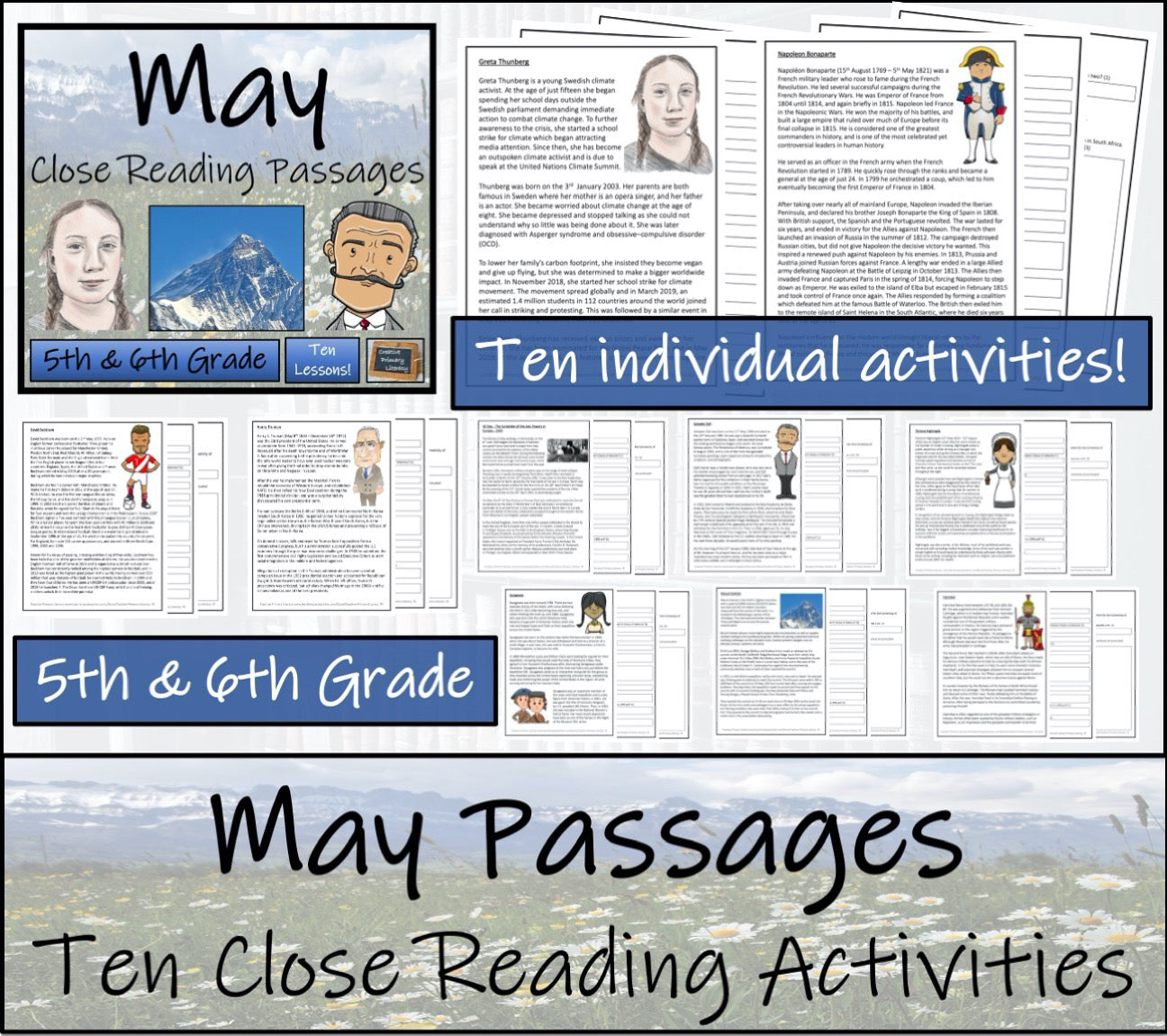 Summer Close Reading Comprehension Book Bundle | 5th Grade & 6th Grade