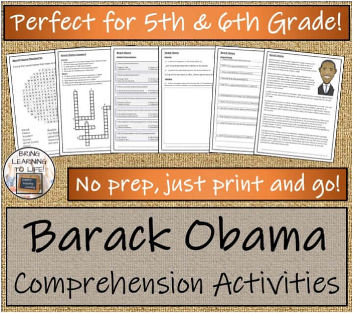 Barack Obama Close Reading & Biography Bundle | 5th Grade & 6th Grade