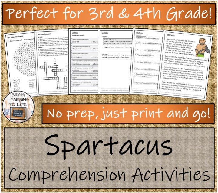 Spartacus Close Reading & Biography Bundle | 3rd Grade & 4th Grade