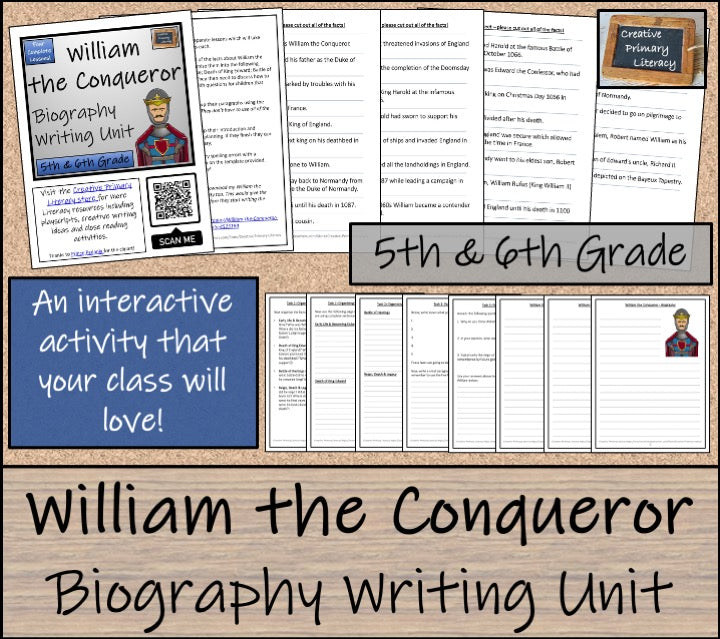 William the Conqueror Biography Writing Unit | 5th Grade & 6th Grade