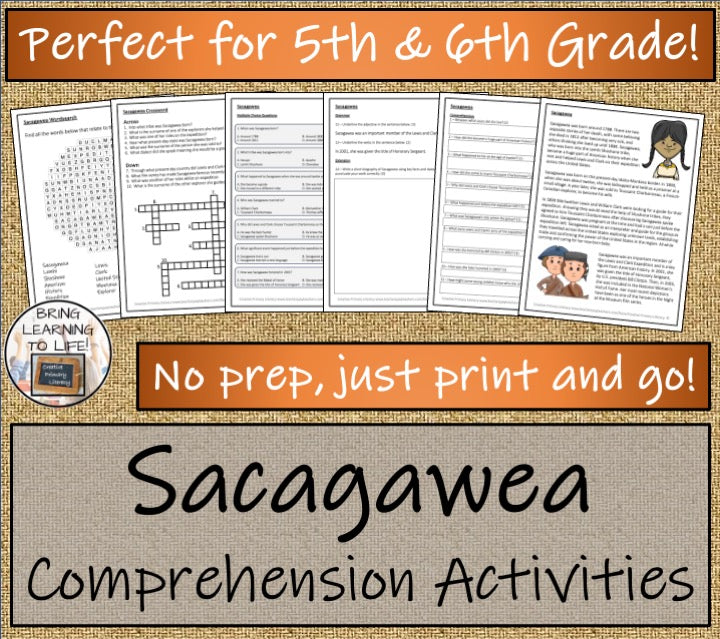 Sacagawea Close Reading Comprehension Activities | 5th Grade & 6th Grade