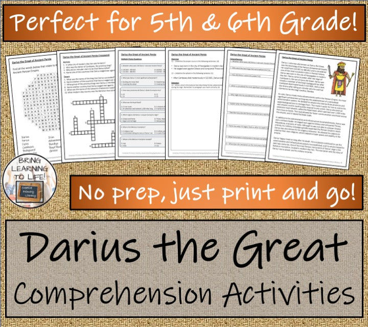 Darius the Great Close Reading Activities | 5th Grade & 6th Grade