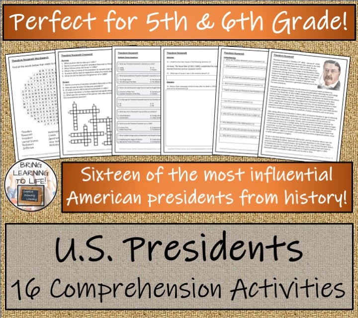 American Presidents Close Reading Comprehension Mega Bundle | 5th & 6th Grade