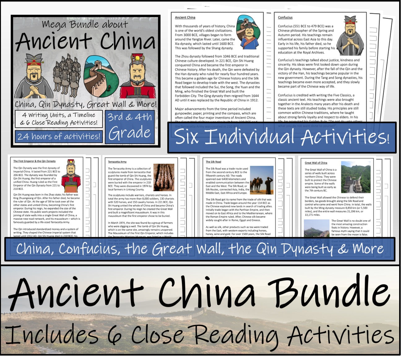 Ancient China Mega Bundle of Activities | 3rd Grade & 4th Grade