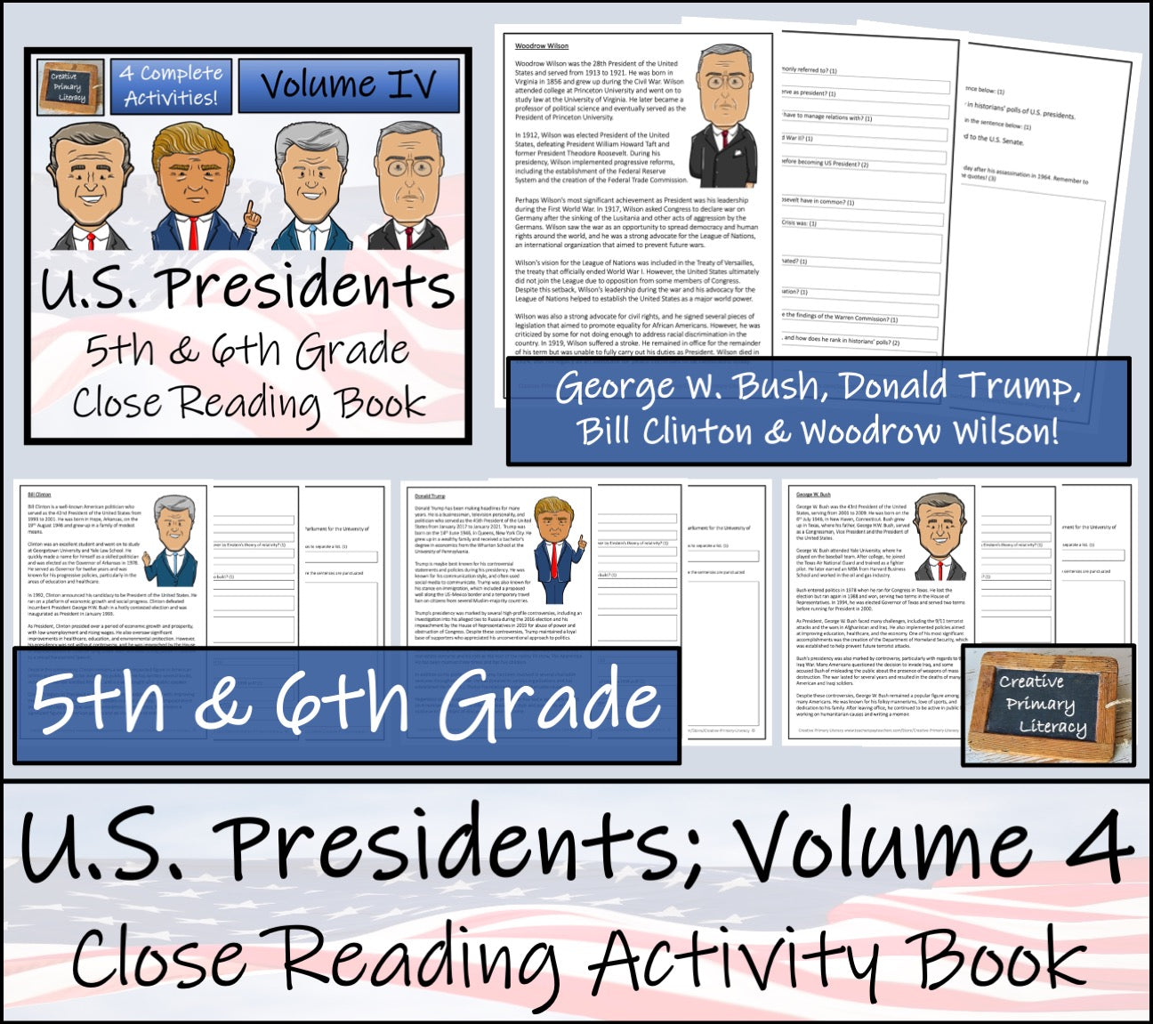 American Presidents Volume 4 Close Reading Comprehension Book | 5th & 6th Grade