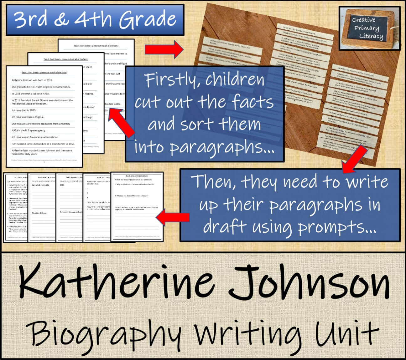 Katherine Johnson Biography Project & Writing Unit | 3rd Grade & 4th Grade