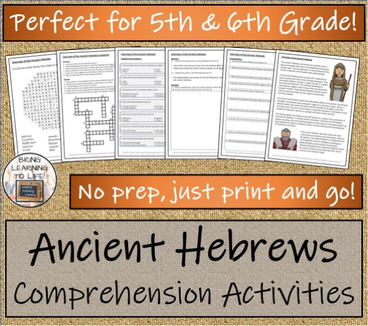 Ancient Hebrews Close Reading & Informational Writing Bundle | 5th & 6th Grade