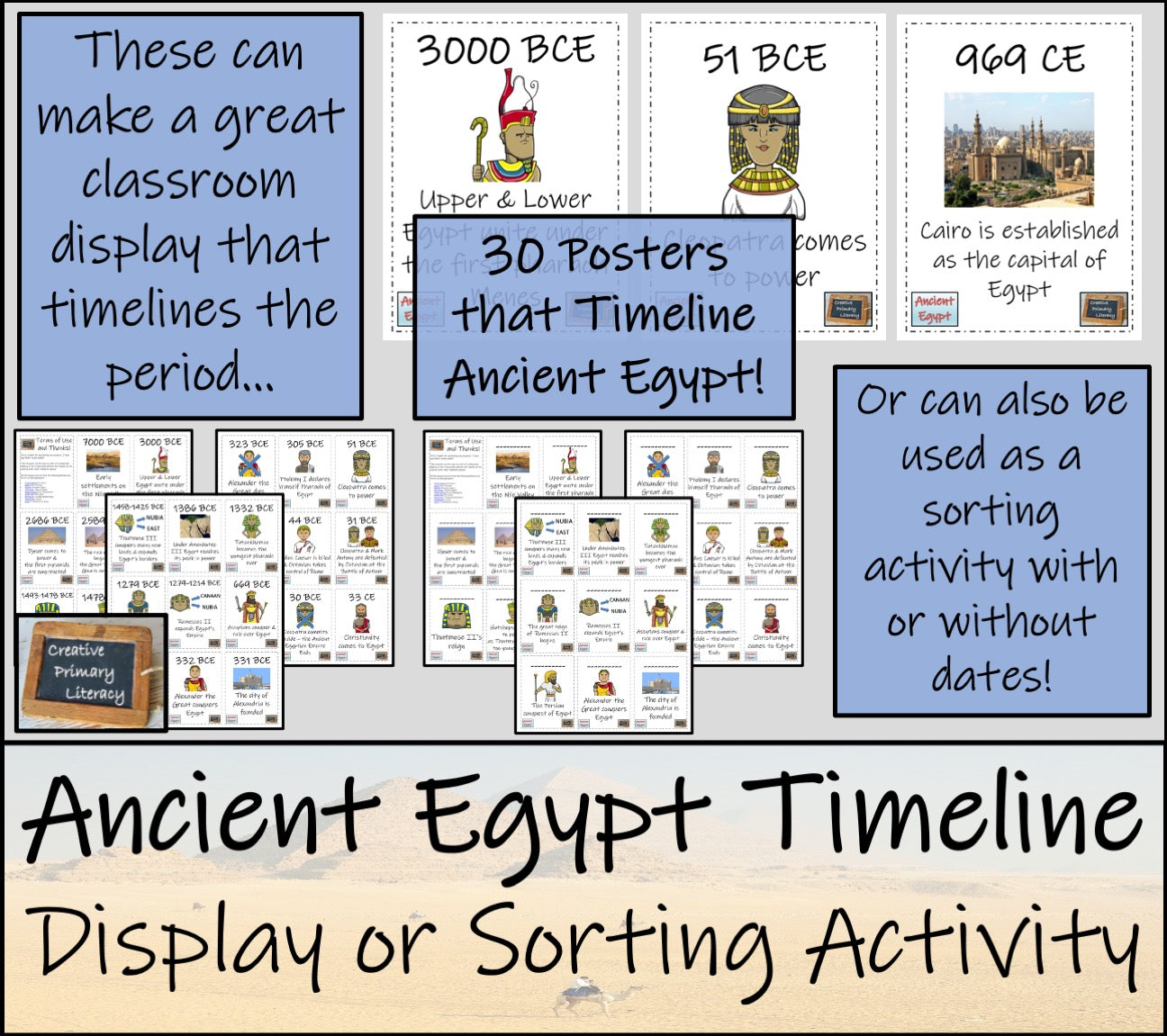 Ancient Egypt Timeline Display and Sorting Activity