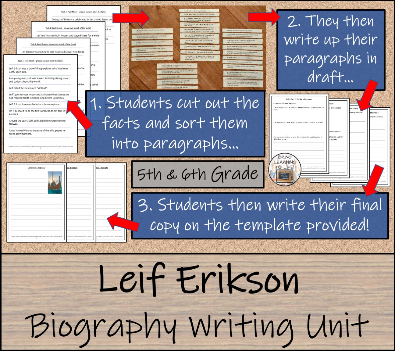 Leif Erikson Biography Writing Unit | 5th Grade & 6th Grade