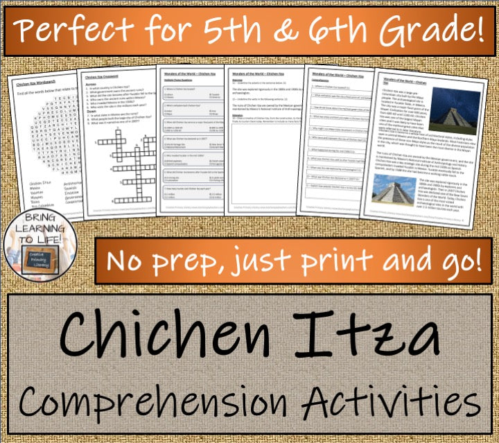 Chichen Itza Close Reading Comprehension Activities | 5th Grade & 6th Grade