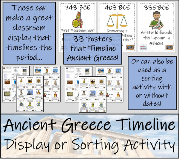 Ancient Greece Timeline Display and Sorting Activity – Creative Primary ...