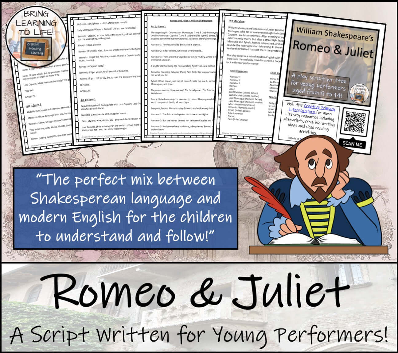 Romeo and Juliet | Play Script & Close Reading Bundle | 3rd Grade & 4th Grade featuring resources for young performers.