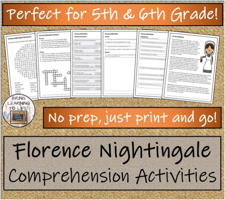 Florence Nightingale Close Reading & Biography Bundle | 5th Grade & 6th Grade