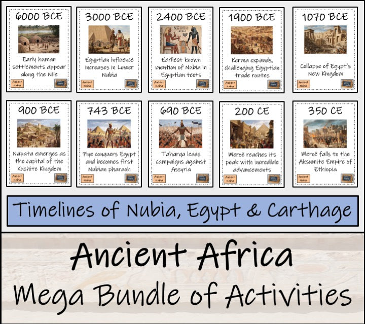 Ancient Africa Mega Bundle | 5th & 6th Grade | 65 hours of Activities