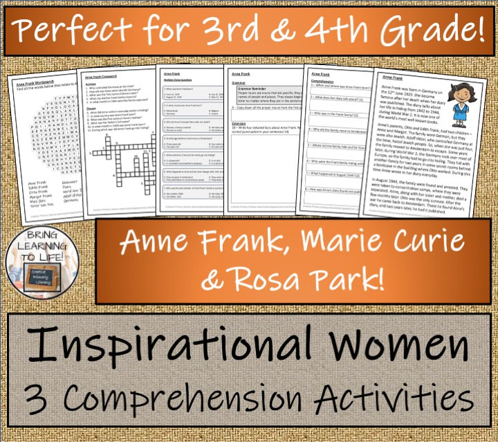 Inspirational Women Close Reading Comprehension Bundle | 3rd Grade & 4th Grade