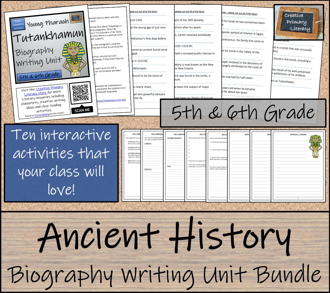 Ancient History Biography Writing Unit Bundle | 5th Grade & 6th Grade